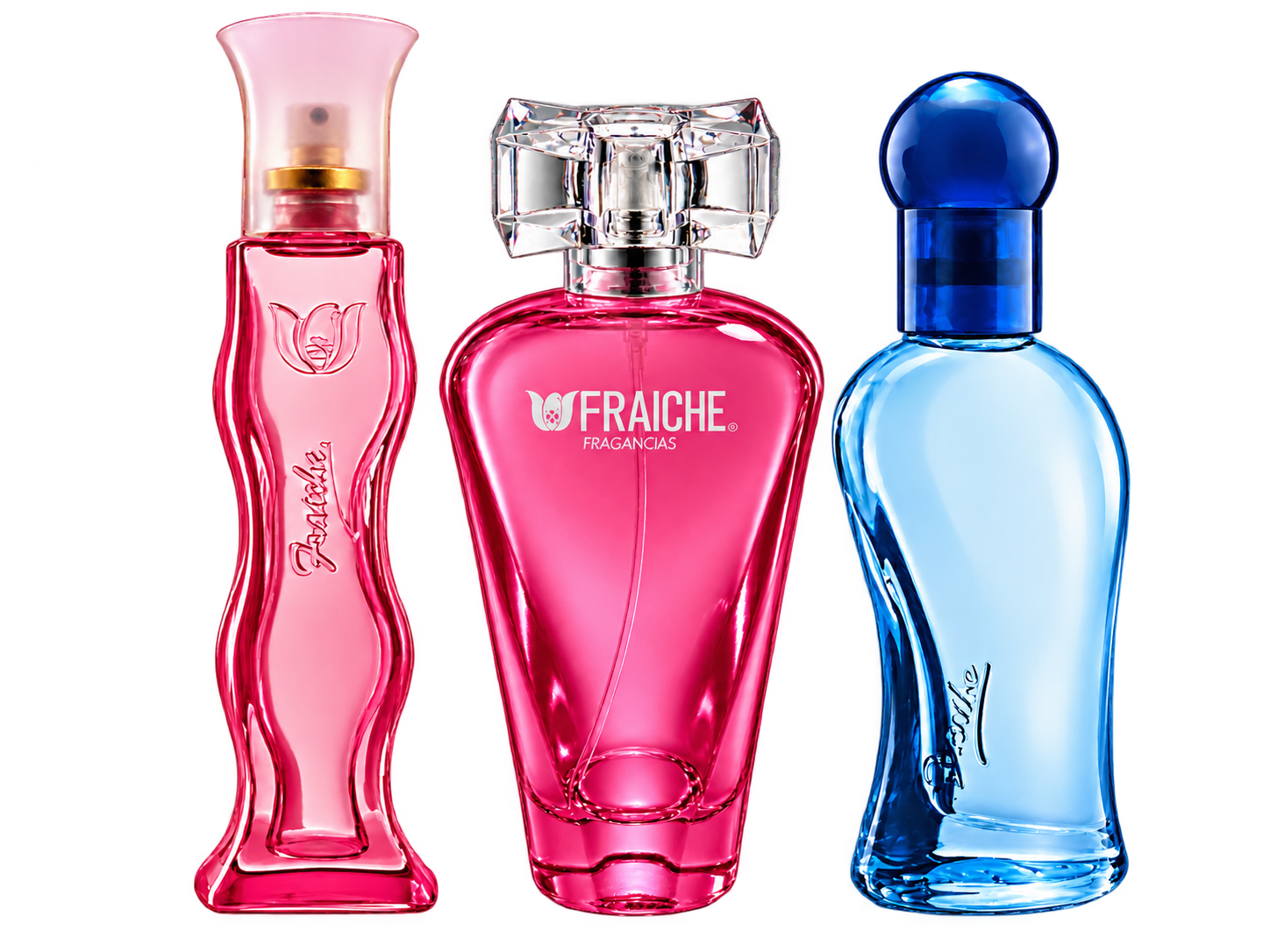 Tres frascos de Perfumes Fraiche USA